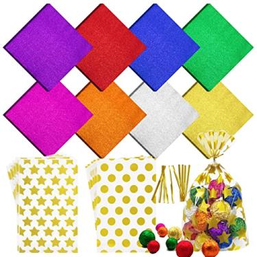 Imagem de SNAIL GARDEN 800 Embalagens De Doces Para Chocolates, 4X4" Papel Alumínio Qualidade Alimentar Com 10 Sacos E Torção Metálica, Folhas Coloridas Natal Caseiros, 8 Cores