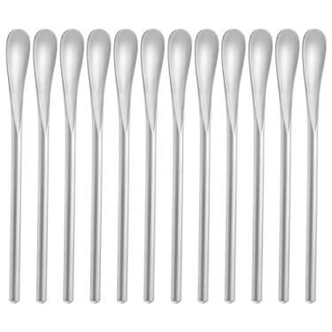 Imagem de luvtree 12 Peças De 5 Pol./12,8 Cm Aço Inoxidável, Colher Para Mexer Café, Reutilizável E Pequena Coquetel, Chá Gelado, Lavável Na Máquina Lavar Louça, Prata, Kit--Colher--Mexe--304--Si--5 Pol.