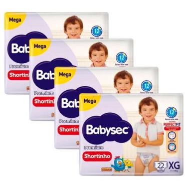 Imagem de KIT 4 Fralda Calça Babysec Premium Mega Shortinho Pants - Todos os Tam