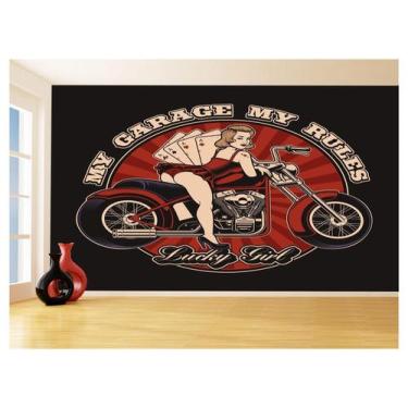 Imagem de Papel De Parede 3D Carro Antigo Moto Hot Pin Up 3,5M Cxr106 - Você Dec