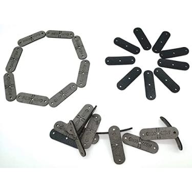 Imagem de GM&BW Bolsa de estilingue profissional com orifício central - adequada para tubos de borracha elásticos de resitência ou elásticos planos - 65 x 20 mm - pacote com 40 peças