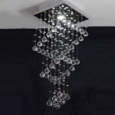 Imagem de Lustre Para Sala, Quarto, Cozinha, Hall, Corredor Sala De Jantar Em Cristal Base K9 30x30 70cm