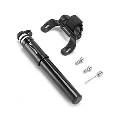 Imagem de Qudai Bomba de pneu de bicicleta de pé de liga de alumínio 130PSI portátil para mountain bike inflador de basquete bomba manual acessório de ciclismo