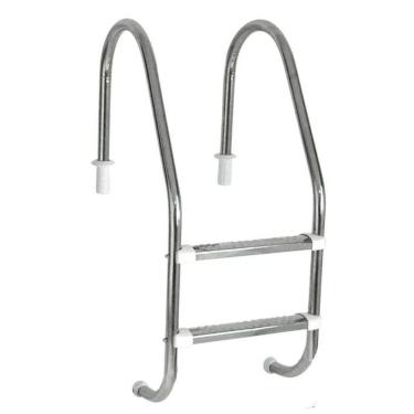 Imagem de Escada para Piscina Tradicional 1 1/2" em Aço Inox 2 Degraus Anatômicos em Inox - Sodramar