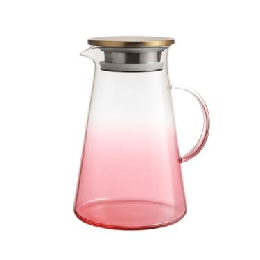 Imagem de Jarra De Vidro Borossilicato Tampa Inox 1,8 Litros Vermelha