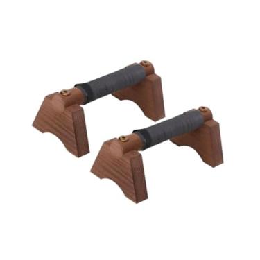 Imagem de menolana Barra de flexão de madeira de 2 peças, alças para exercícios, suporte resistente e antiderrapante, barras paralelas para exercícios de fitness, Coffee L