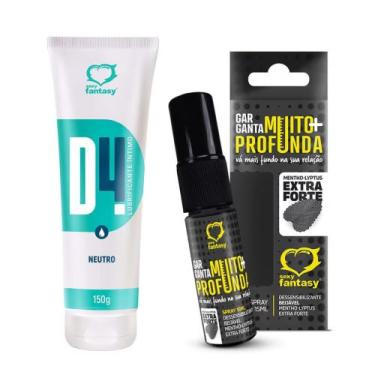 Imagem de Kit erótico com d4 lubrificante íntimo garganta muito mais profunda se