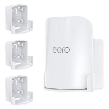 Imagem de SURVADV Suporte de parede para roteador eero Pro 7 Tri-Band Mesh Wi-Fi 7 – Suporte para economia de espaço com gerenciamento de cabos (branco (pacote com 3))