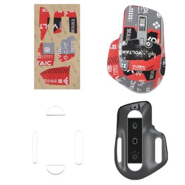 Imagem de NOUKAJU Fita de aderência de mouse para Logitech MX Master 3S, bordas curvas arredondadas, patins, kit de atualização de mouse profissional pré-cortado resistente ao suor autoadesivo (almofada de pé +