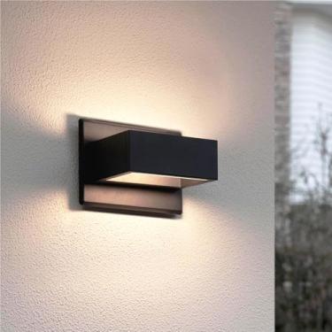 Imagem de illumishin Luminária De Parede Externa Led Para Cima E Para Baixo, Luminária Moderna Para Exterior, Varanda, Porta Da Frente, Jardim, Quintal, Pátio, À Prova D'Água, Alumínio, Cinza Escuro, 7,5 W