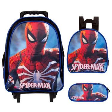 Imagem de Kit Mochila Inafantil Homem Aranha Com Rodinha Spider Man - TOYS 2U