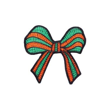 Imagem de Ruoming Ruoming Conjunto de remendos decorativos bordados a ferro, desenhos fofos de animais e natureza, apliques DIY para roupas e acessórios (laço)