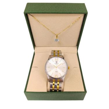 Imagem de Relógio Feminino Tuguir Analógico 9182E Prata e Dourado