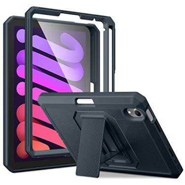 Imagem de DTTO Capa à prova de choque para iPad mini 7 (A17 Pro) 2024 / iPad mini 6 2021 de 8,3 polegadas, capa de suporte resistente de corpo inteiro de camada dupla, protetor de tela integrado e porta-lápis