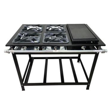 Imagem de Fogão 4 Bocas com Chapa Alta Pressão Linha Gold Cefaz CFZG-160