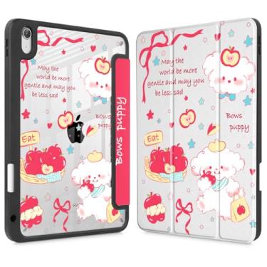 Imagem de Mektron Capa para iPad 11ª/10ª geração 2025 iPad 11 polegadas A16 capa com suporte para lápis para iPad 11 polegadas 2022 capa transparente à prova de choque, filhote fofo