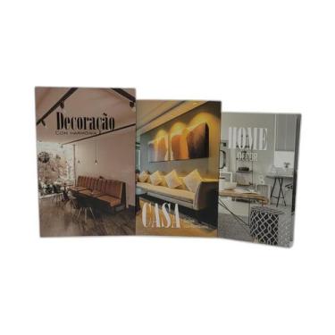 Imagem de Caixa Livro Decorativa Kit 3 Livro Fake Porta Objetos Papel - Dcarte