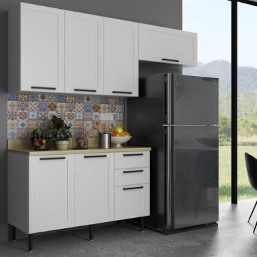 Imagem de Cozinha Modulada Compacta 100% MDF Branco 4 Peças CZ3300