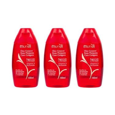 Imagem de Kit 3 Óleo Corporal Rosa Mosqueta Com Colageno Muriel 100ml