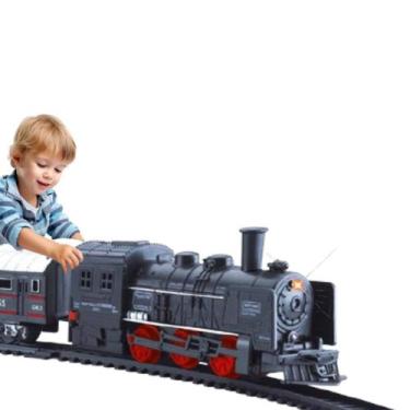 Imagem de Trem de Brinquedo Locomotiva Que Acende e Faz Barulho Com Pista e 2 Va