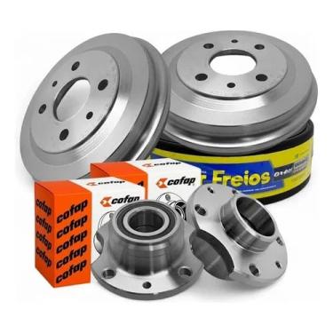 Imagem de Par Tambores de Freio Traseiro + Cubos Compatível com Fiorino 1988 a 1993 Sem ABS HF36 CRC03020 Completo com Rolamento Integrado