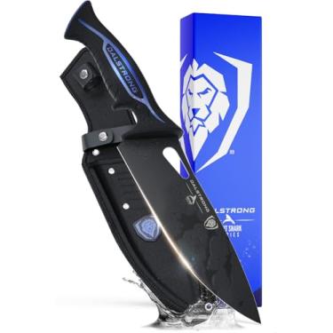 Imagem de Dalstrong Faca profissional de chef - 20 cm - Série Night Shark - Aço de alto carbono 7CR17MOV - Lâmina revestida de titânio - Água ao ar livre e pesca - Cabo de polipropileno - com tampa de faca de