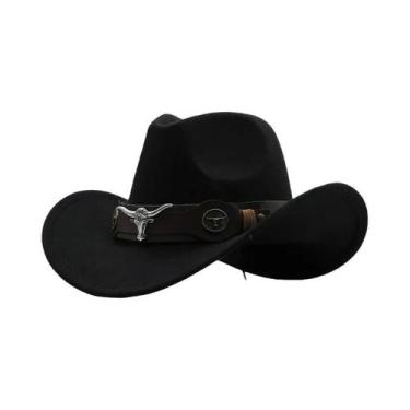 Imagem de Chapéu De Cowboy Étnico Vintage Em Denim, Fibra De Lã, Respirável, Par