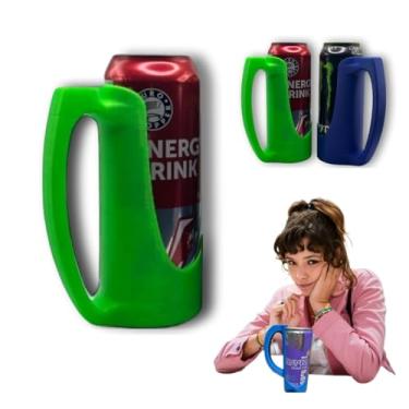 Imagem de LEIAIRUI Suporte de lata fino de 340 g com alça, pegador reutilizável impresso em 3D para cerveja, adequado para uma variedade de bebidas enlatadas de 340 g e cerveja (verde)