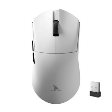 Imagem de Darmoshark M3V2 8K Mouse Para Jogos Sem Fio, Tri-Mode 2.4G/Usb-C/Bluetooth Mouse Até 26000Dpi, Sensor Óptico Paw3395, Peso Leve De 58G, 5 Botões Programáveis,Computador para laptop,PC,Mac(Branco)
