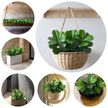 Imagem de 5 Ficus Lyrata Artificial Para Vasos e Arranjos Planta Realista Decora