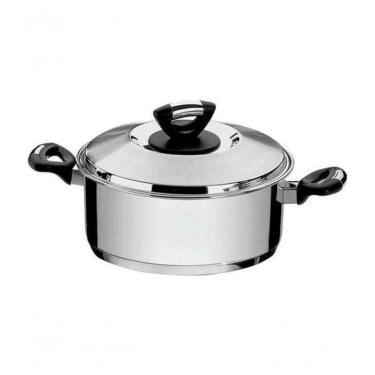 Imagem de Caçarola Rasa Tramontina Solar Baquelite Aço Inox 24cm