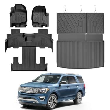Imagem de TTX LIGHTING Tapetes de chão, forro de carga e tapete de encosto para Ford Expedition 2018-2025 (apenas para Max) com assento concha de 2ª fileira - forro de piso de 1ª e 2ª e 3ª fileiras acessórios
