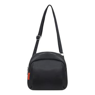 Imagem de WisePoint Bolsa transversal de nylon, bolsa de ombro leve com zíper, bolsa preta pequena casual para viagens, Preto, Small