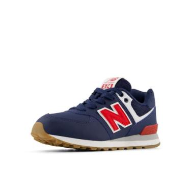 Imagem de New Balance Tênis masculino 574 V1 com cadarço, Nb Azul Marinho/Team Red, 15