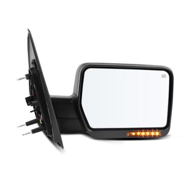 Imagem de LLPTA Espelhos de reboque Right Paasenger - Compatível com Ford F150 2004-2006 - Espelhos retrovisores laterais de seta aquecidos ajustáveis - Texturizado preto