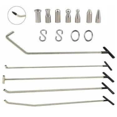 Imagem de LadyRosian Ferramentas de reparo de amassados sem pintura, kit de 5 peças para remoção de danos de granizo e amassados de carroceria de carro
