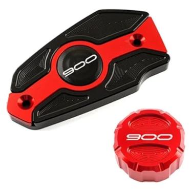 Imagem de BYYINGSUS Compatível com Z900 Z 900 Z900 2017-2024+ 2023 2022 Acessórios de motocicleta CNC Tampa do reservatório de fluido de freio dianteiro traseiro (FR Red)