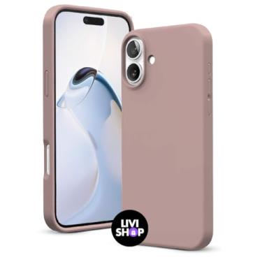 Imagem de Capa Case Capinha Para iPhone 16 Silicone Com Bordas Elevadas Aveludada Forro Premium (ROSA AREIA)