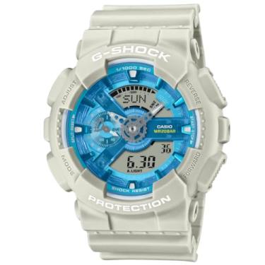 Imagem de Casio Relógio analógico digital G-Shock Oasis bege com mostrador azul GA-110AS-5A