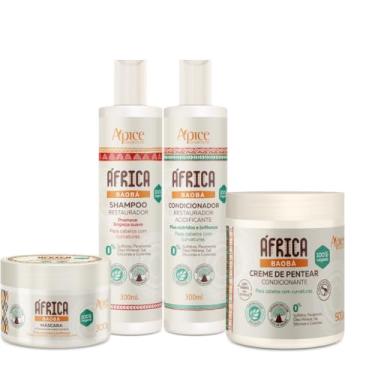 Imagem de Kit Apice África Baobá Shampoo 300ml Condicionador 300ml Máscara 300g Creme de Pentear 500g