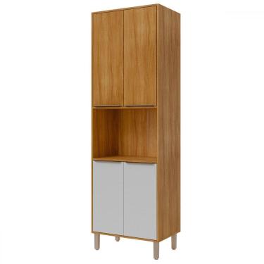 Imagem de Paneleiro Divina 4 Portas Cinamomo/Branco - Mgm Móveis