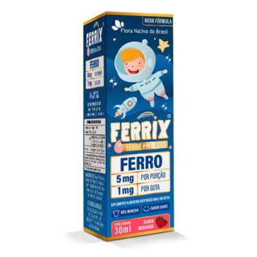 Imagem de Ferro Em Gotas Ferrix Kids 30ml Flora Nativa Sabor Morango - FLORA NAT