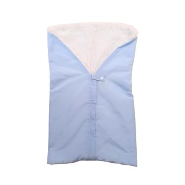Imagem de Saco de Dormir Infantil com Zíper Porta Bebê para Saída Maternidade Material Sherpa, Aconchegante para Recém-Nascido (Azul)