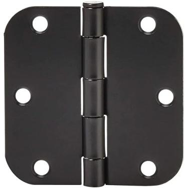 Imagem de Zion Dobradiça de porta preta pacote com 2 dobradiças redondas resistentes 7,6 cm 7,5 x 7,5 cm preto fosco dobradiças de porta ferragens modernas para portas interiores