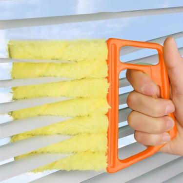 Imagem de Escova de limpeza de persianas, escova de limpeza de ar condicionado, removível - laranja
