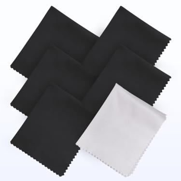 Imagem de Pano de limpeza de microfibra, pacote com 6 lenços umedecidos de limpeza de óculos para telas