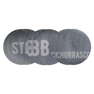 Imagem de Kit Prato Raso Tramontina Churrasco Stone Em Porcelana 28 Cm 06 Peças