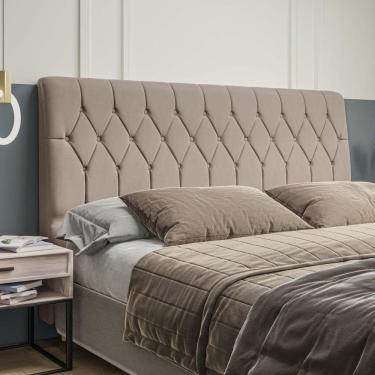 Imagem de Cabeceira King Estofada Veloplus Dobuê Istambul Mascavo