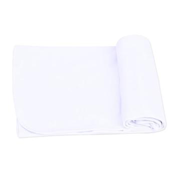 Imagem de Manta Cueiro para Bebê, Malha 100% Algodão, Acabamento em Viés, 80x90cm, Rosa, Azul, Palha, Branco, Amarelo, Verde (Branca, 1 Manta Coeiro)