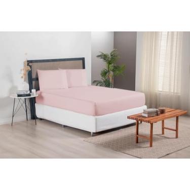 Imagem de Jogo de Lençol 3 Pçs Casal Queen Versatile Simples Micropercal 300 Fios com Elástico